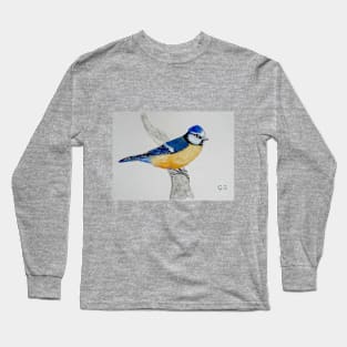 Blue-Tit - bird art Long Sleeve T-Shirt